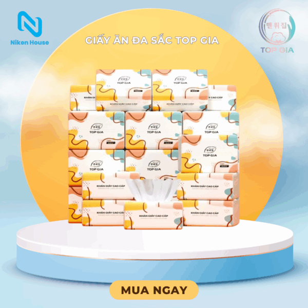 Thùng giấy ăn đa sắc Top Gia (40 gói)