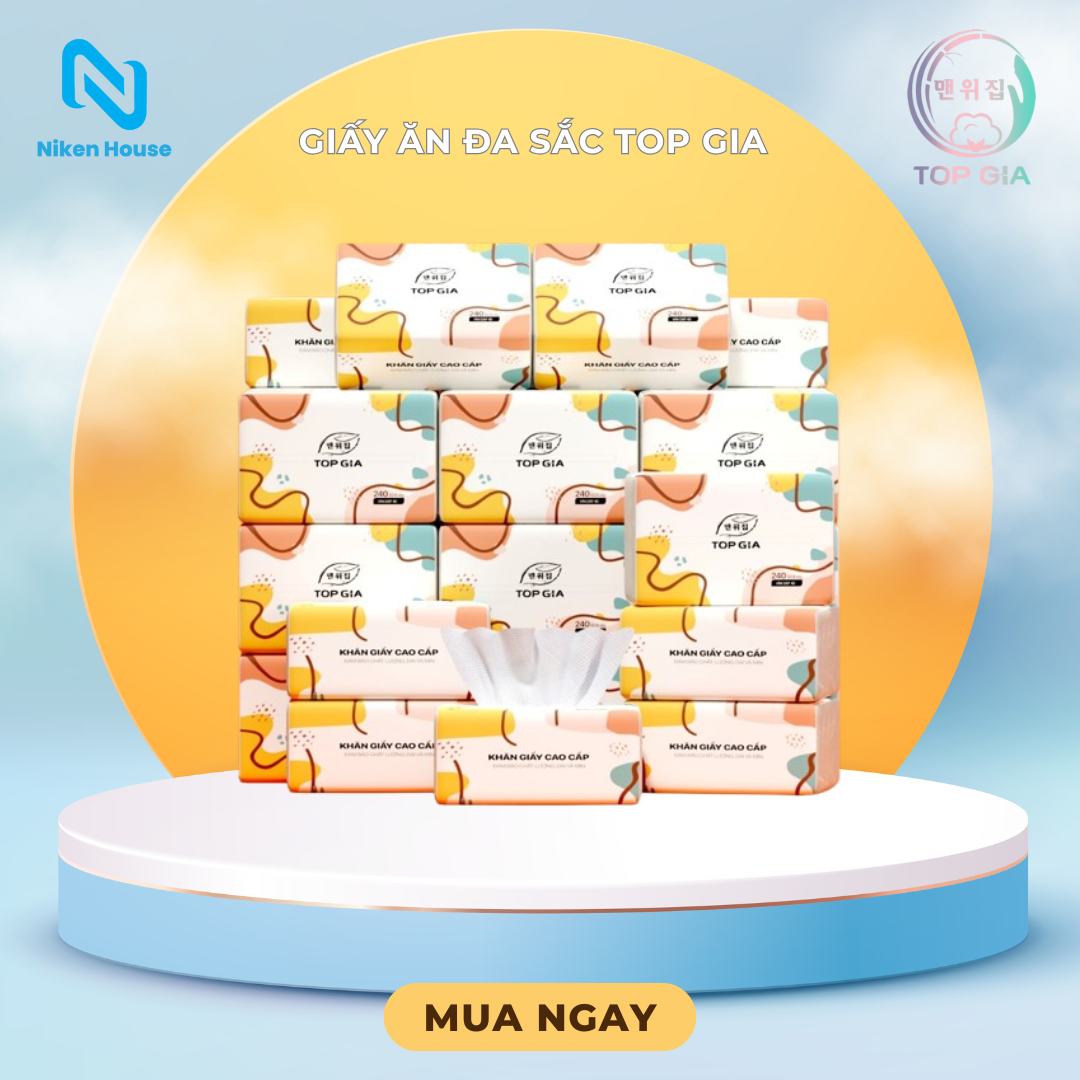 Thùng giấy ăn đa sắc Top Gia (40 gói)